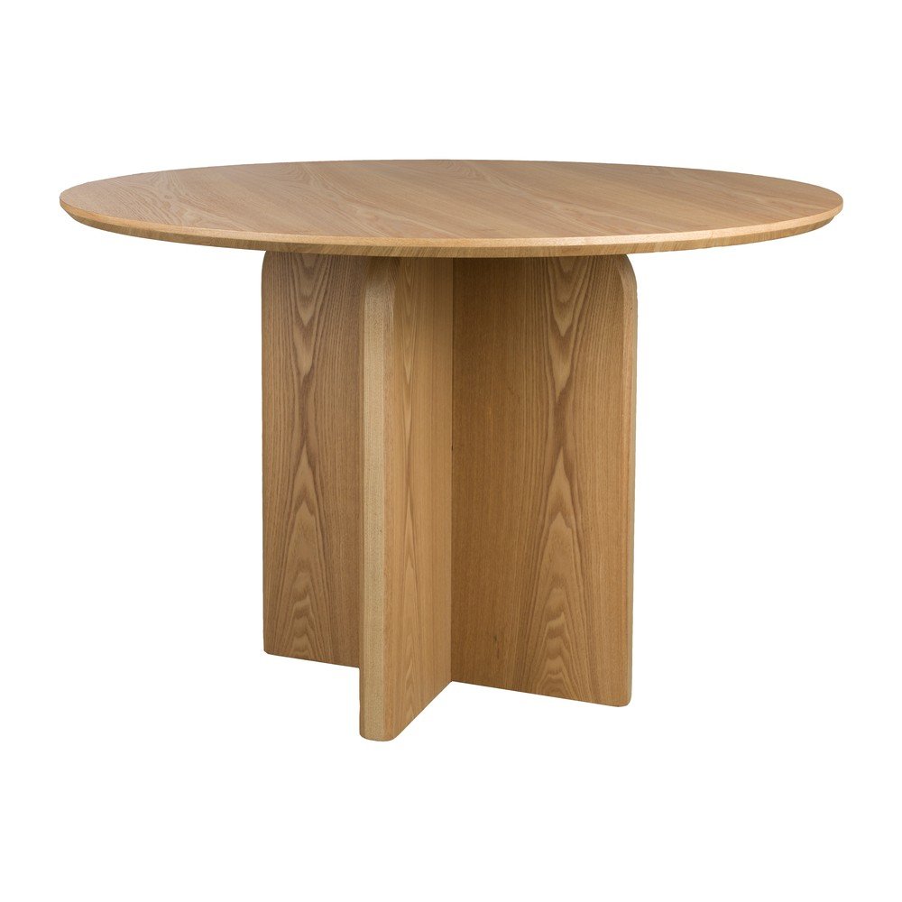 Kerek étkezőasztal tölgyfa dekorral ø 120 cm Laurent – White Label