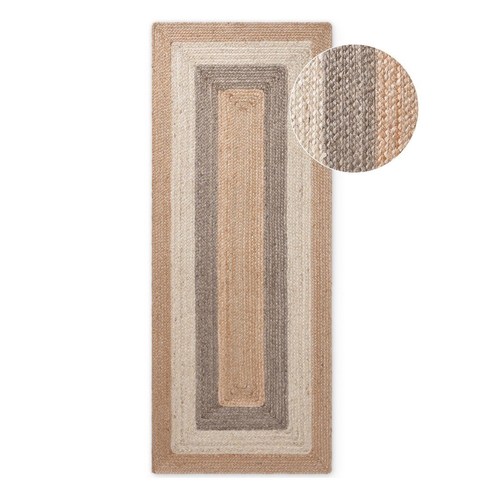 Kétoldalas-kézi szövésű juta futószőnyeg 80x200 cm Juno – Hanse Home