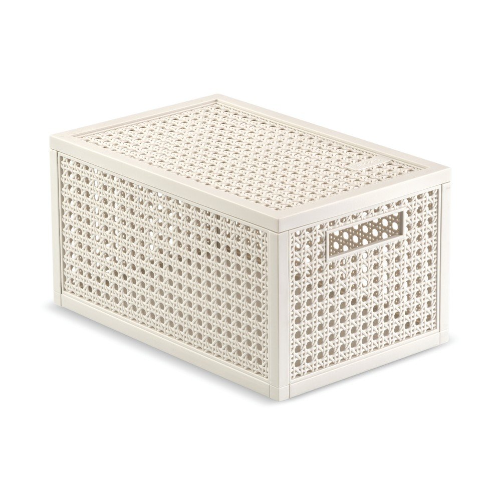 Krémszínű fedeles újrahasznosított műanyag tárolódoboz 19x30x15 cm Kaya – Curver
