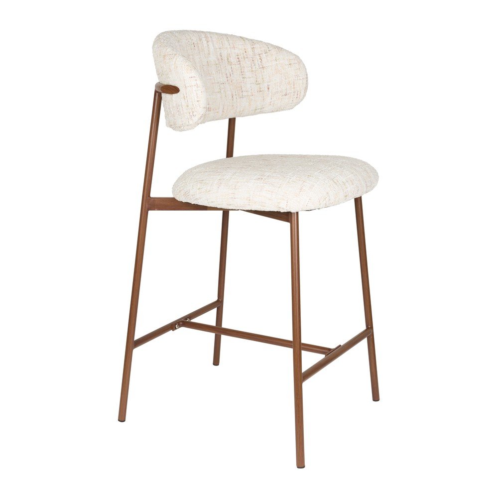 Krémszínű kárpitozott bárszék (ülésmagasság 65 cm) Claes – White Label