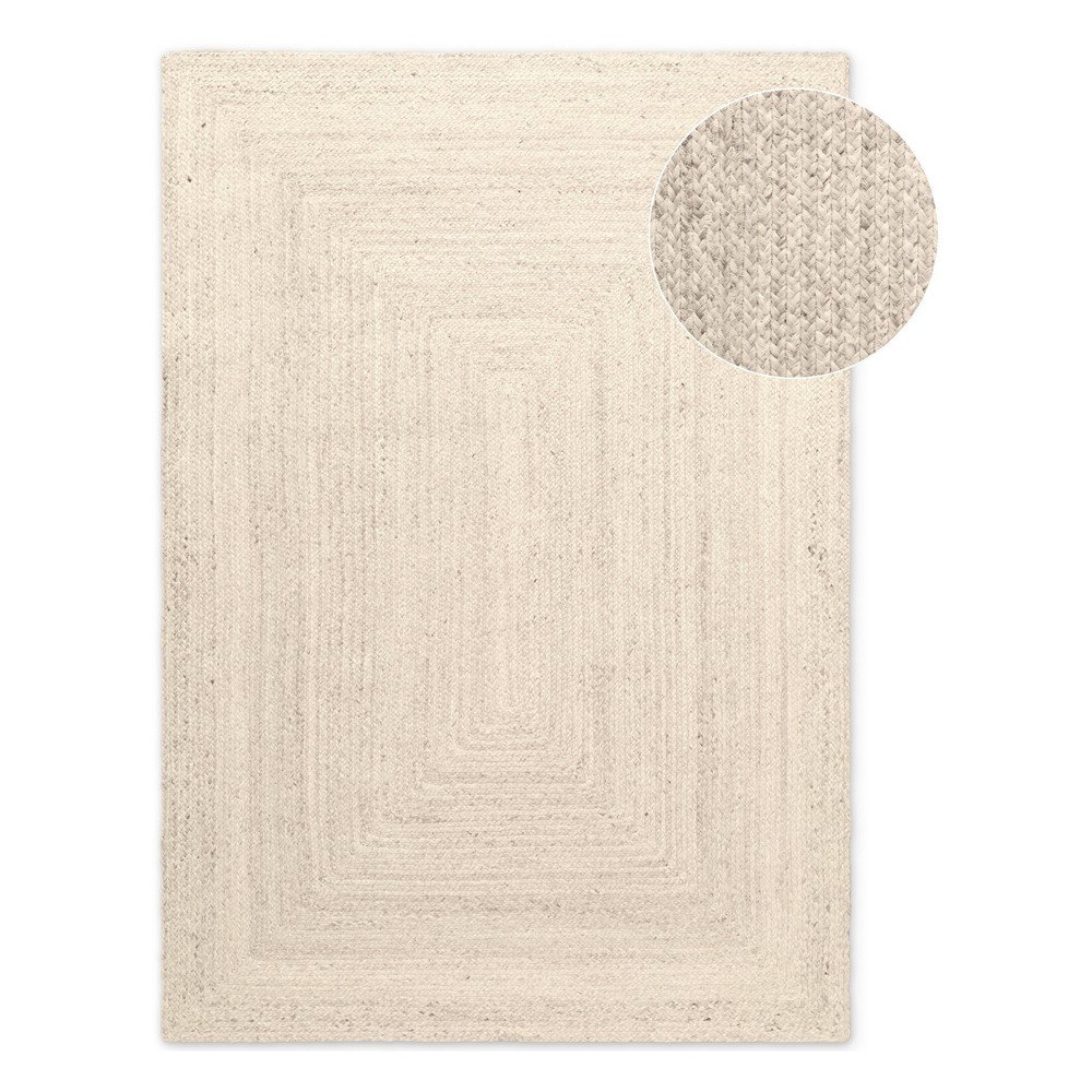 Krémszínű kétoldalas-kézi szövésű juta szőnyeg 200x300 cm Juno – Hanse Home
