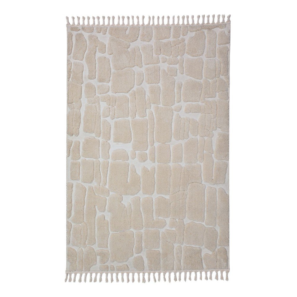 Krémszínű szőnyeg 200x300 cm Esra Cobbled – Flair Rugs