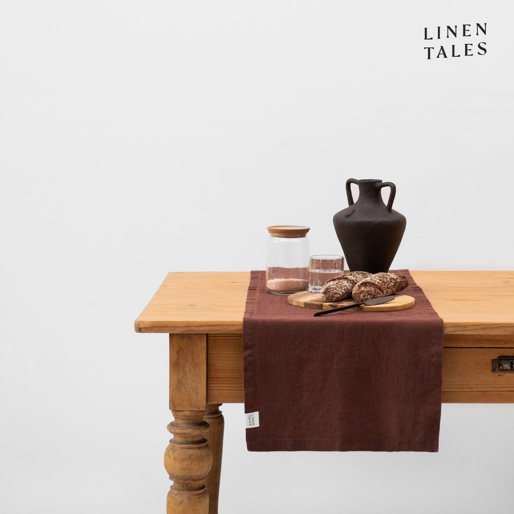 Len asztali futó 40x150 cm Chocolate – Linen Tales