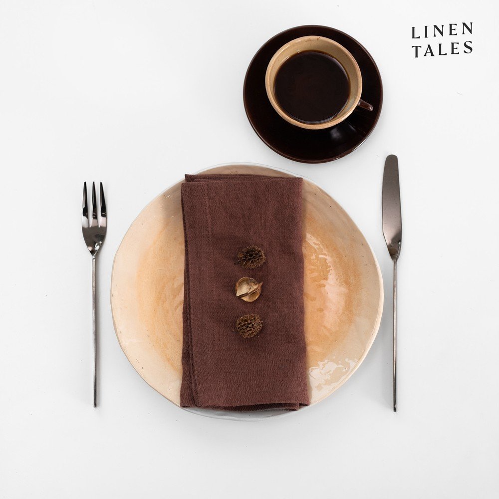 Len szalvéta szett 2 db-os 40x40 cm Chocolate – Linen Tales