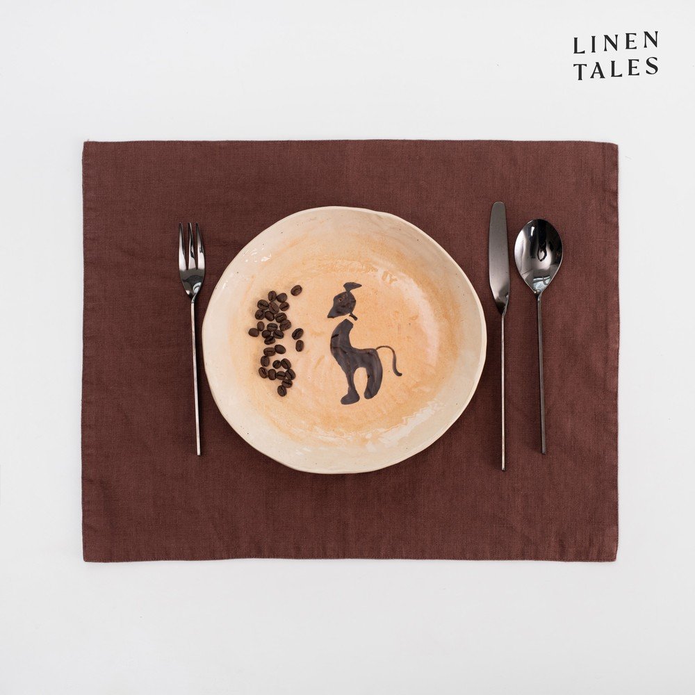 Len tányéralátét 35x45 cm Chocolate – Linen Tales