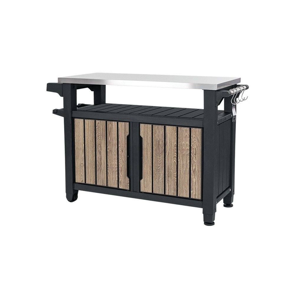 Műanyag tárolóasztal grillezéshez 134x52 cm Deco Unity XL – Keter