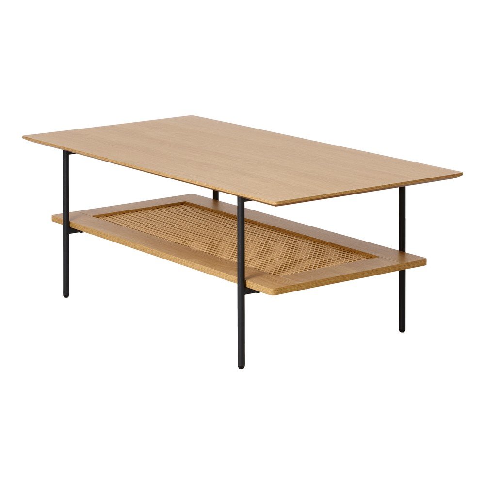 Natúr színű dohányzóasztal tölgyfa dekorral 55x110 cm Pensacola – Unique Furniture