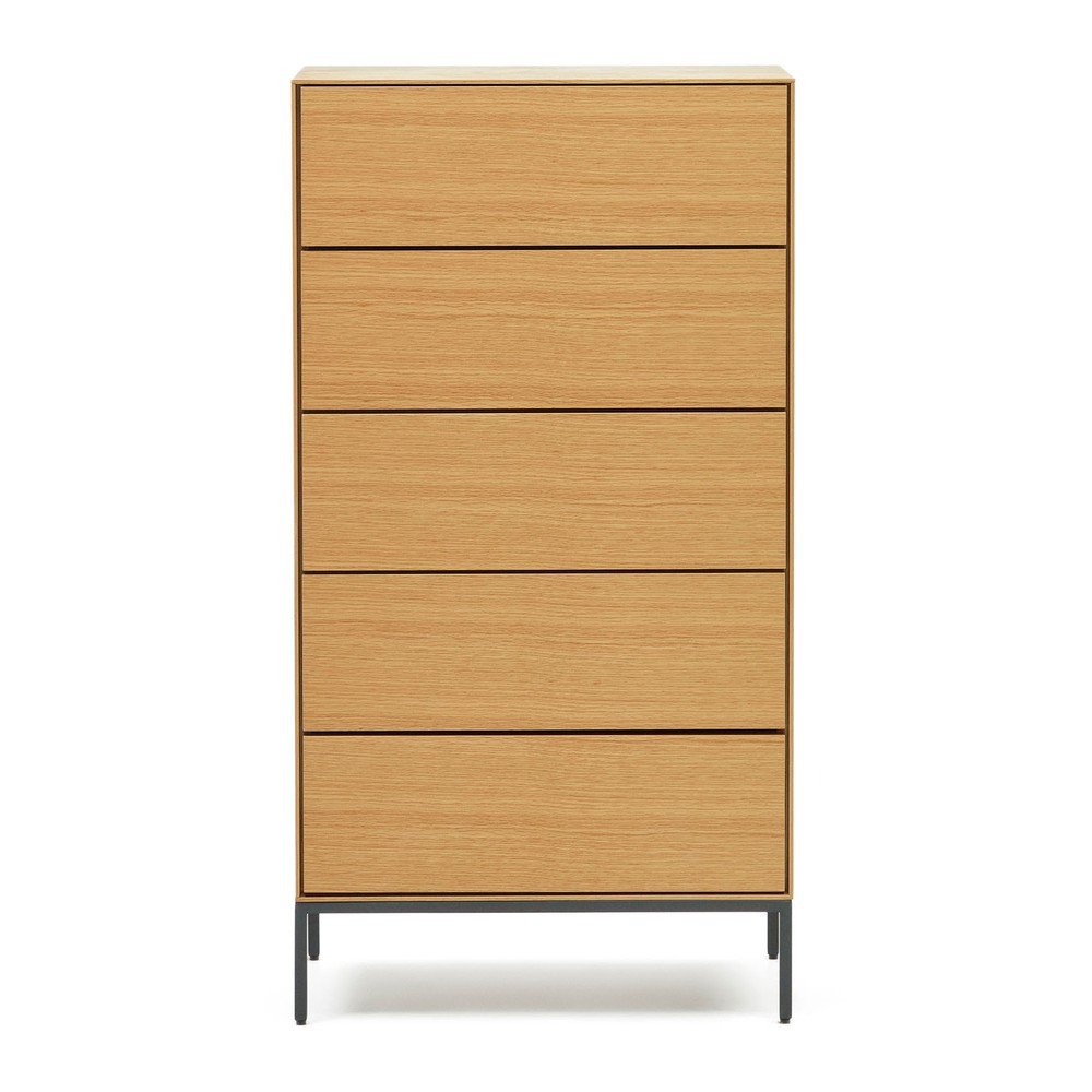 Natúr színű magas komód tölgyfa dekorral 60x114 cm Vedrana – Kave Home
