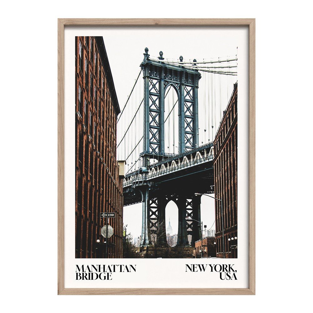 Nyomtatott keretezett kép 50x70 cm NY Bridge – Styler