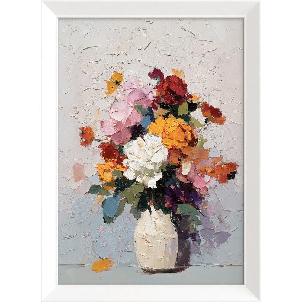 Nyomtatott keretezett kép 56x75 cm White Vase – Styler