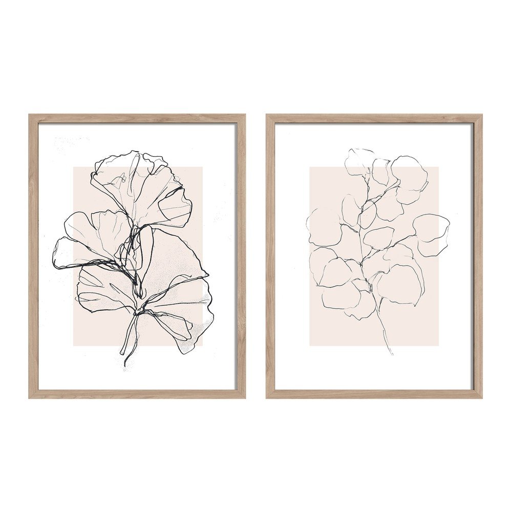 Nyomtatott keretezett kép szett 2 db-os 30x40 cm Floral Set – Styler