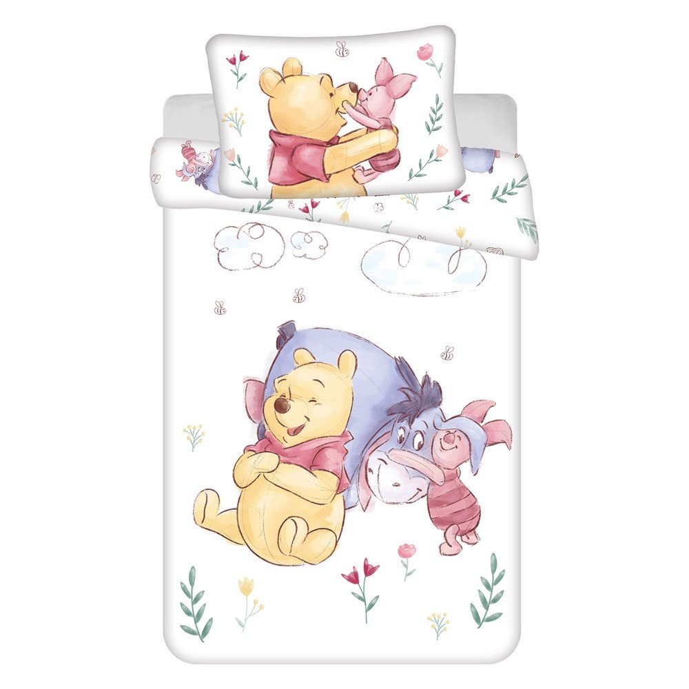 Pamut gyerek ágyneműhuzat babaágyhoz 100x135 cm Winnie the Pooh "Pooh Hugs" – Jerry Fabrics