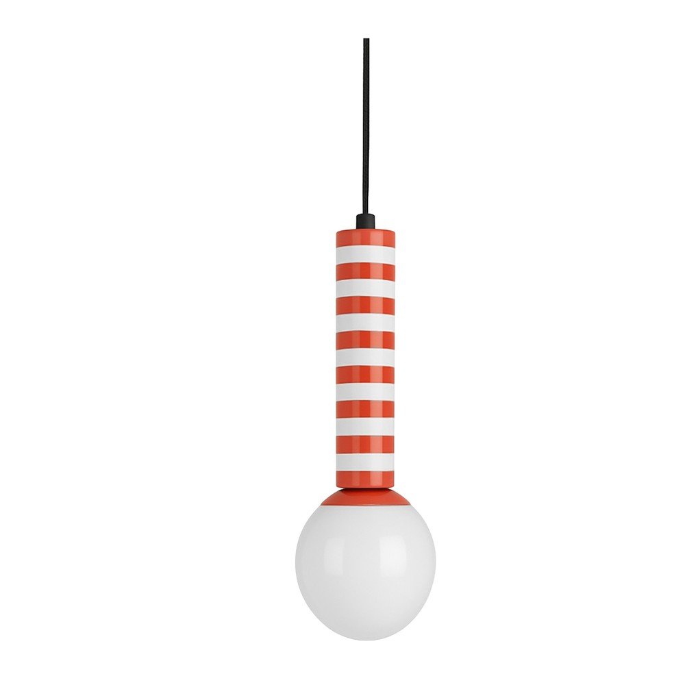 Piros fém függőlámpa ø 12 cm Rayado Retro – Leitmotiv