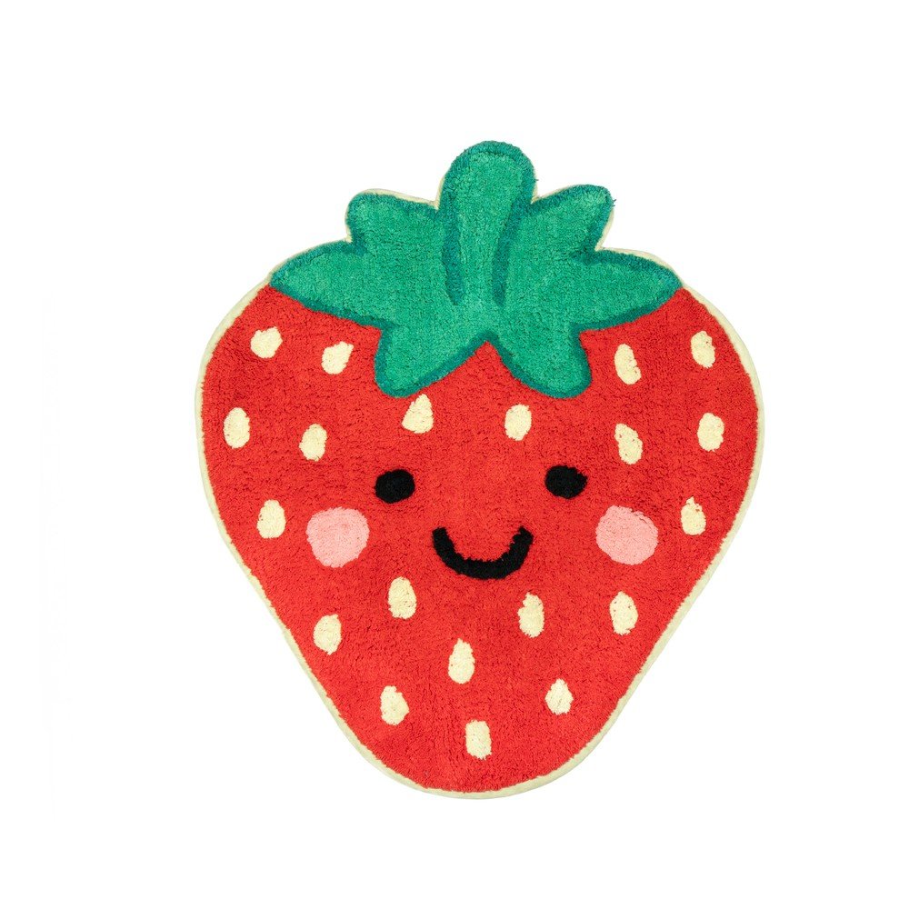 Piros pamut gyerek szőnyeg 60x52 cm Strawberry – Sass & Belle