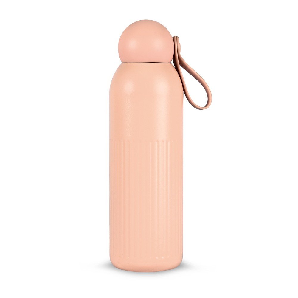 Rózsaszín rozsdamentes acél termopalack szívószállal 500 ml Tekla – Sagaform