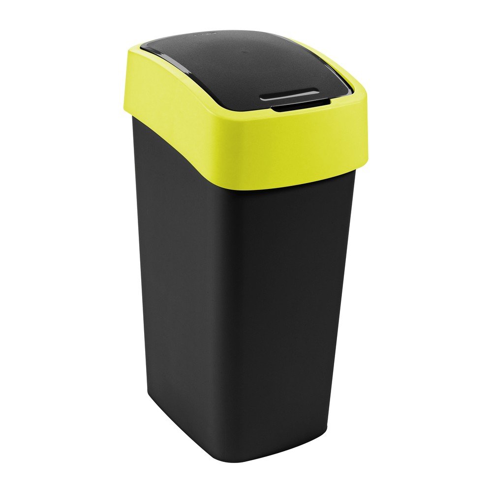 Sárga-fekete műanyag szelektív szemetes 45 l Flip Bin – Curver