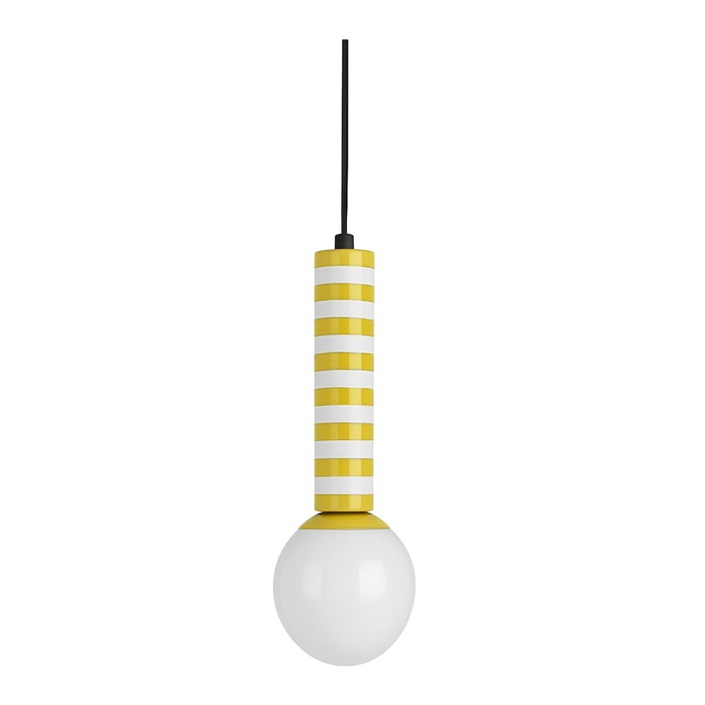 Sárga fém függőlámpa ø 12 cm Rayado Retro – Leitmotiv