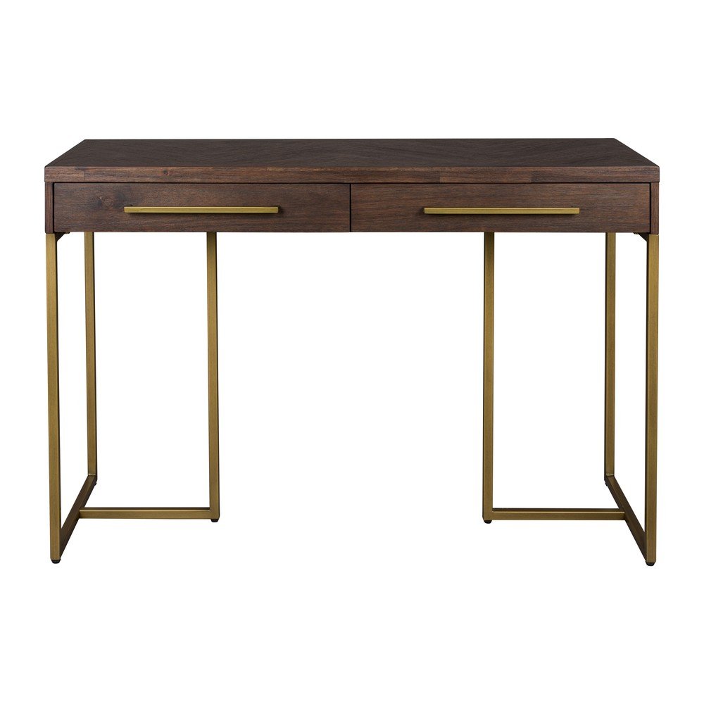 Sötét natúr színű konzolasztal akácfa dekorral 45x120 cm Class – Dutchbone