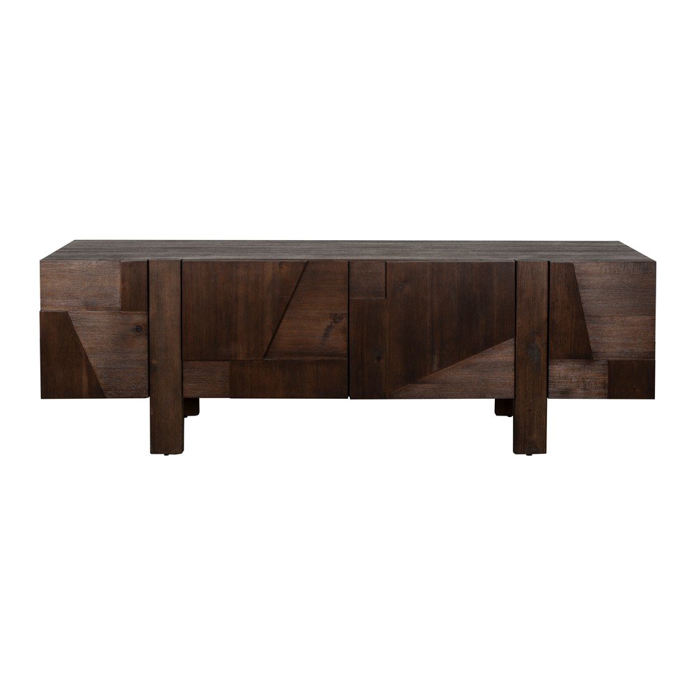 Sötét natúr színű tömörfa TV-állvány 188x60x45 cm Bruneau – Dutchbone