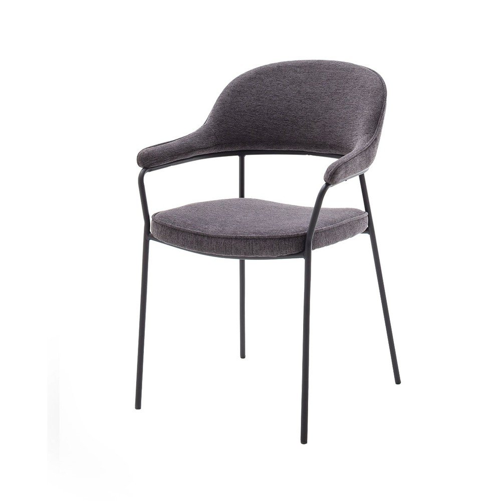Sötétszürke karfás étkezőszék Kindersley – Unique Furniture