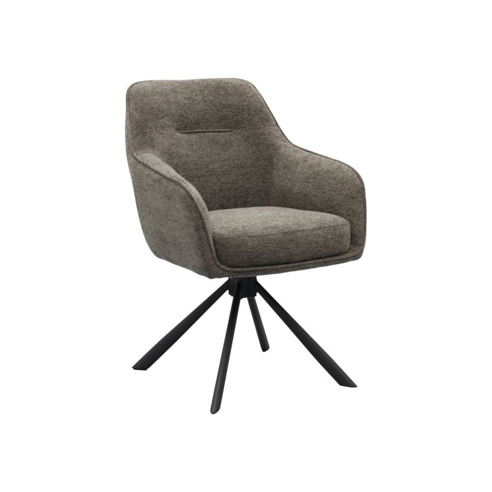 Sötétszürke kárpitozott karfás étkezőfotel Avola – Unique Furniture