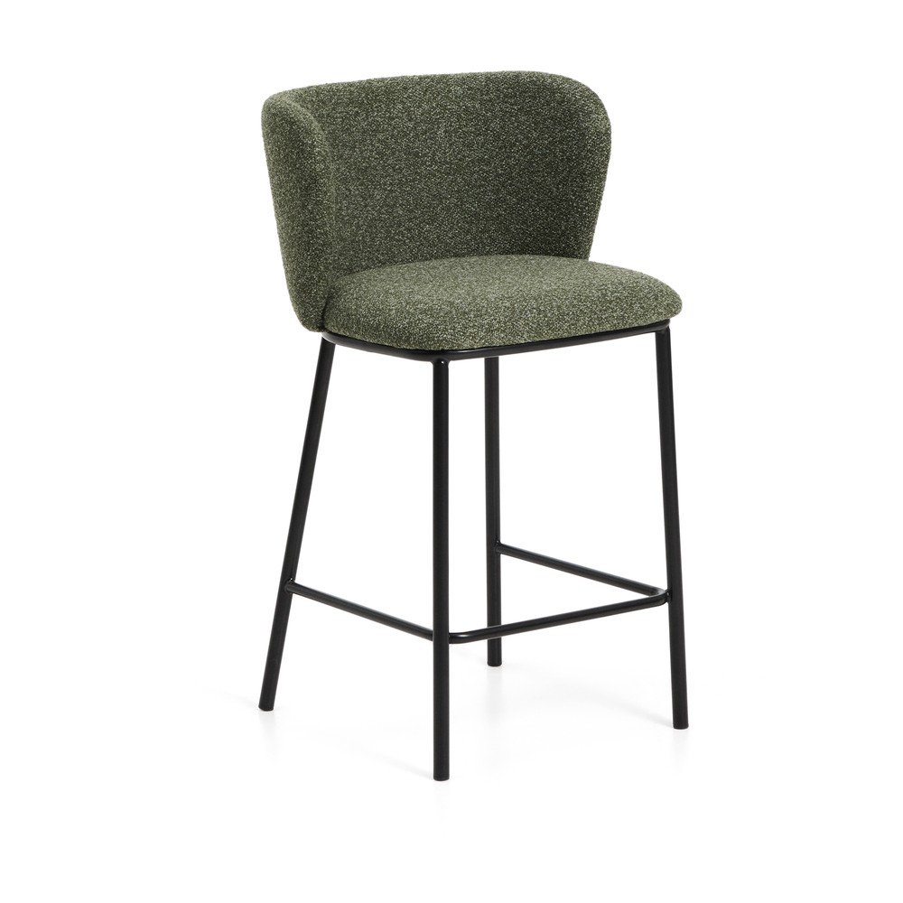 Sötétzöld kárpitozott bárszék (ülésmagasság 65 cm) Ciselia – Kave Home