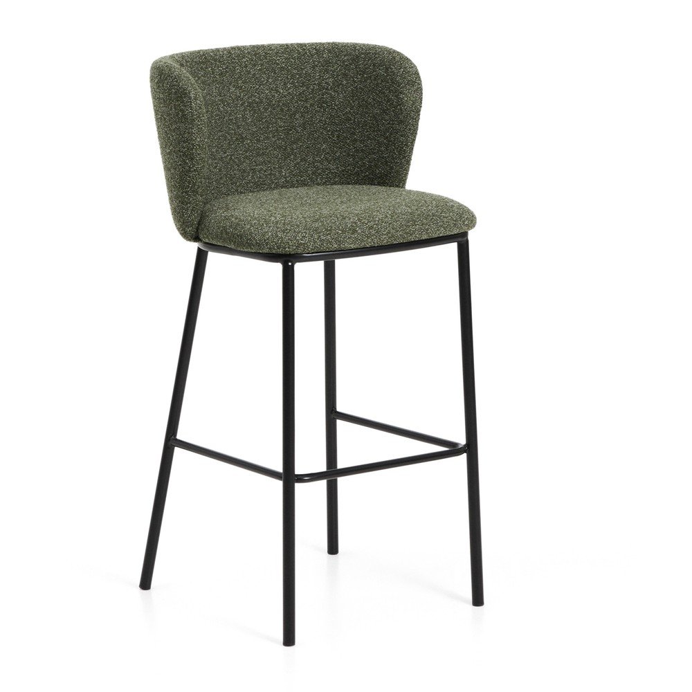 Sötétzöld kárpitozott bárszék (ülésmagasság 75 cm) Ciselia – Kave Home
