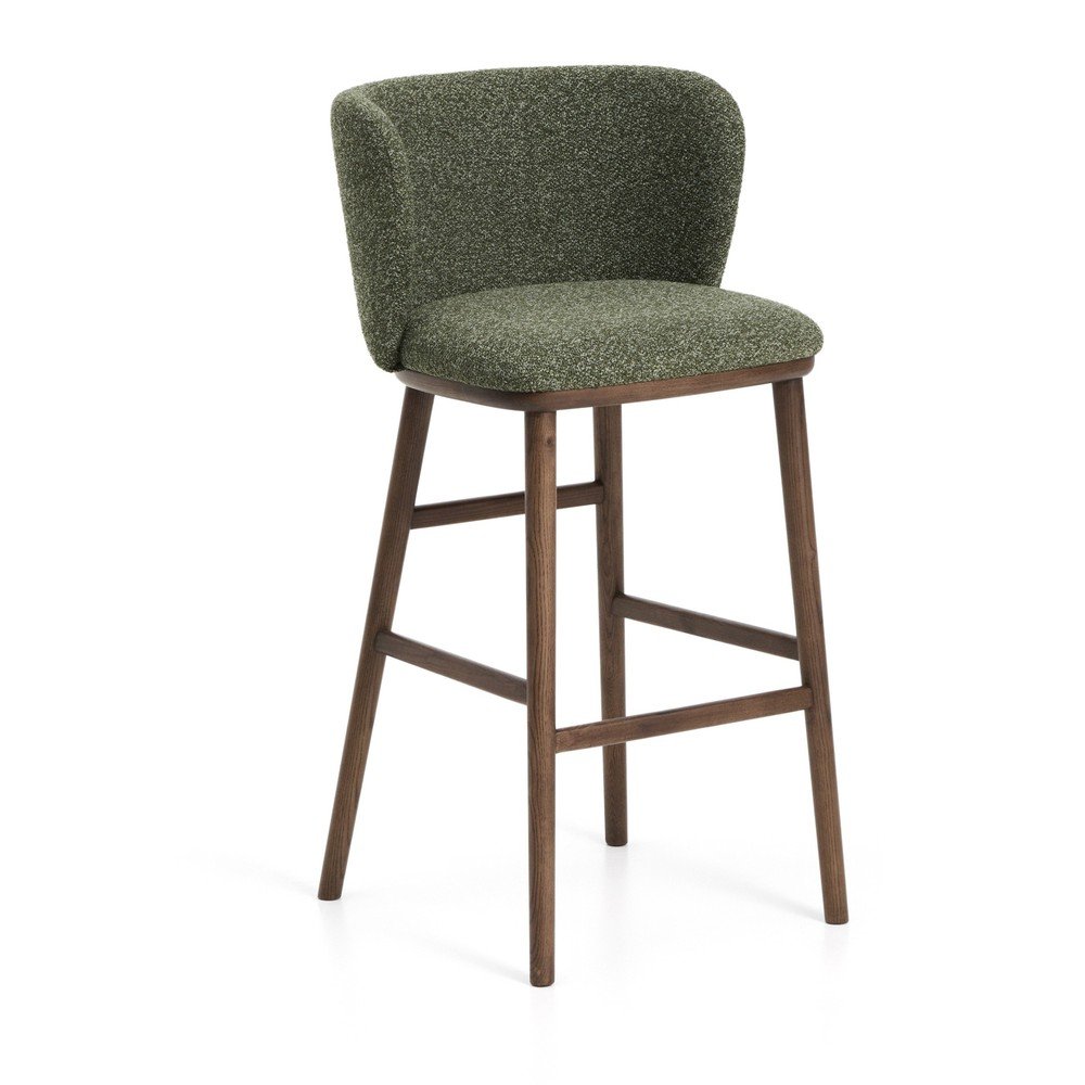 Sötétzöld kárpitozott bárszék (ülésmagasság 75 cm) Ciselia – Kave Home
