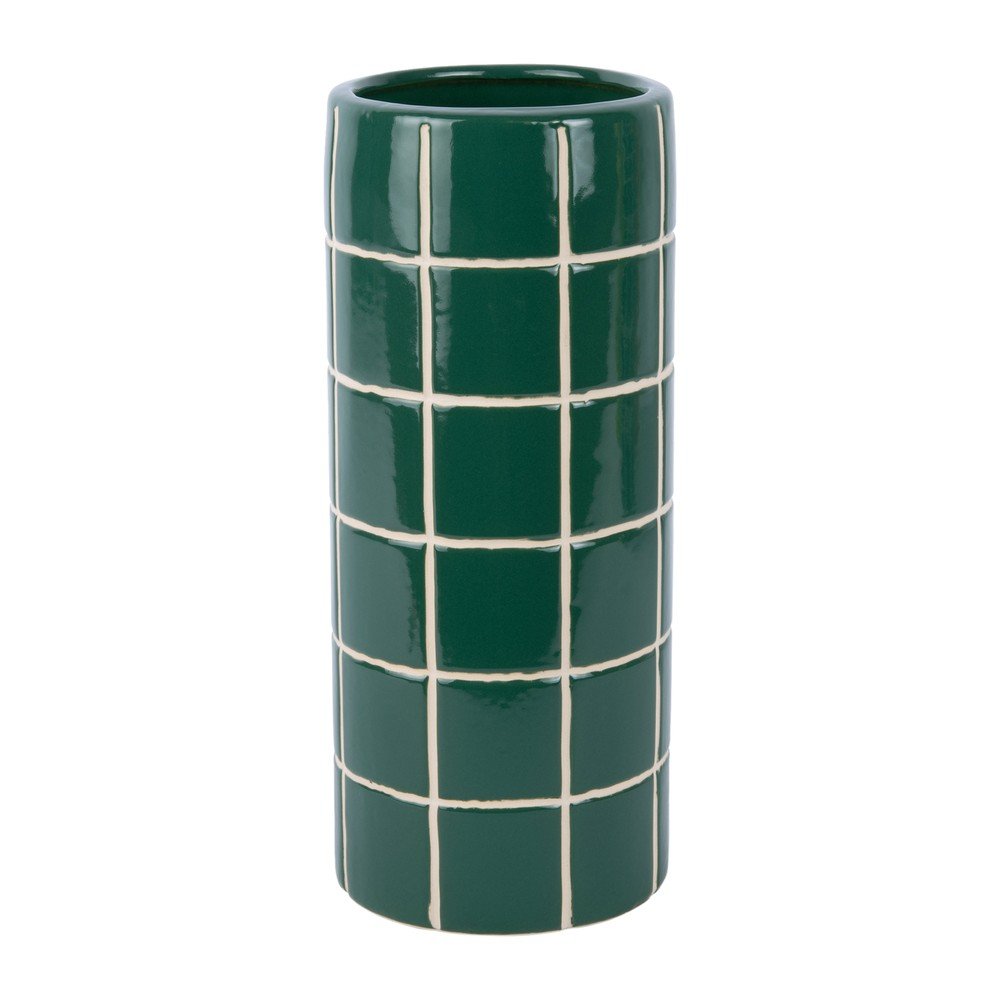 Sötétzöld kerámia váza (magasság 30 cm) Retro Tiles – PT LIVING