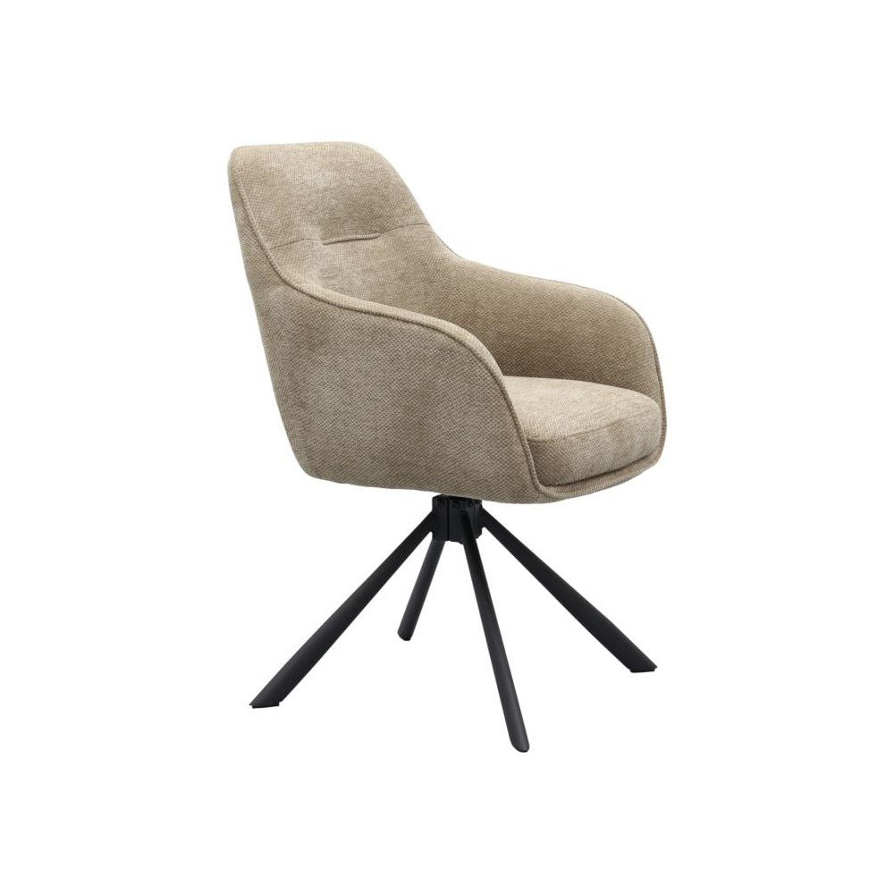 Szürkésbarna kárpitozott karfás étkezőfotel Avola – Unique Furniture