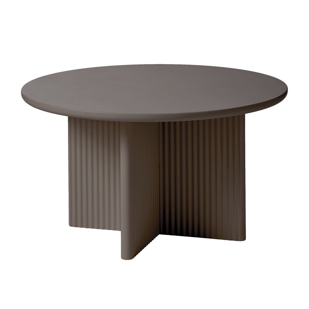 Szürkésbarna kerek dohányzóasztal ø 80 cm Palma – Unique Furniture
