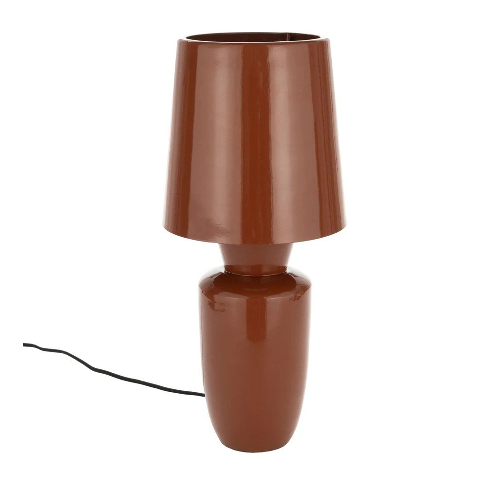 Terrakotta színű fém asztali lámpa fém búrával (magasság 42 cm) Classy – Zuiver