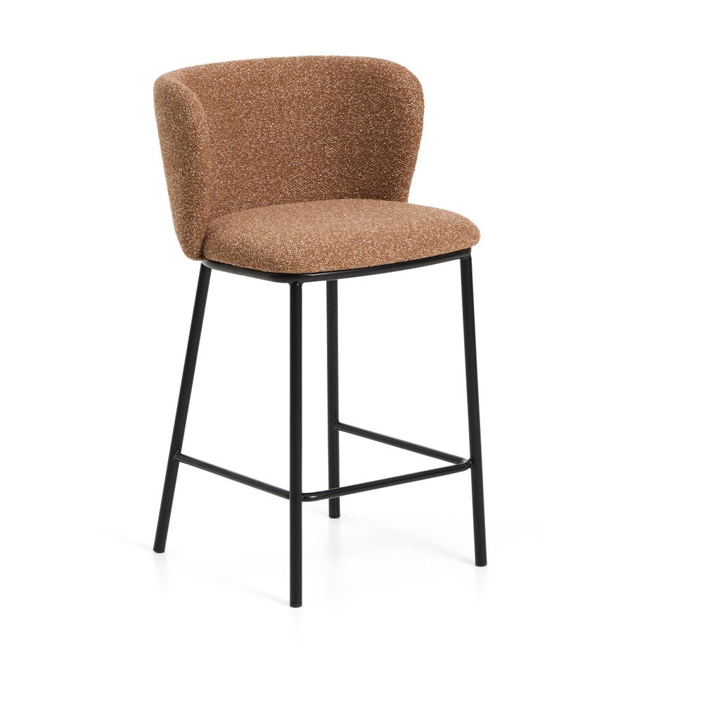 Terrakotta színű kárpitozott bárszék (ülésmagasság 65 cm) Ciselia – Kave Home