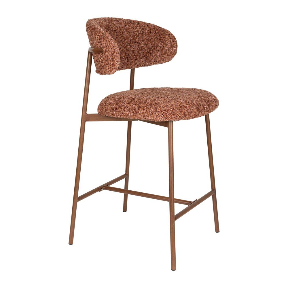 Terrakotta színű kárpitozott bárszék (ülésmagasság 65 cm) Claes – White Label