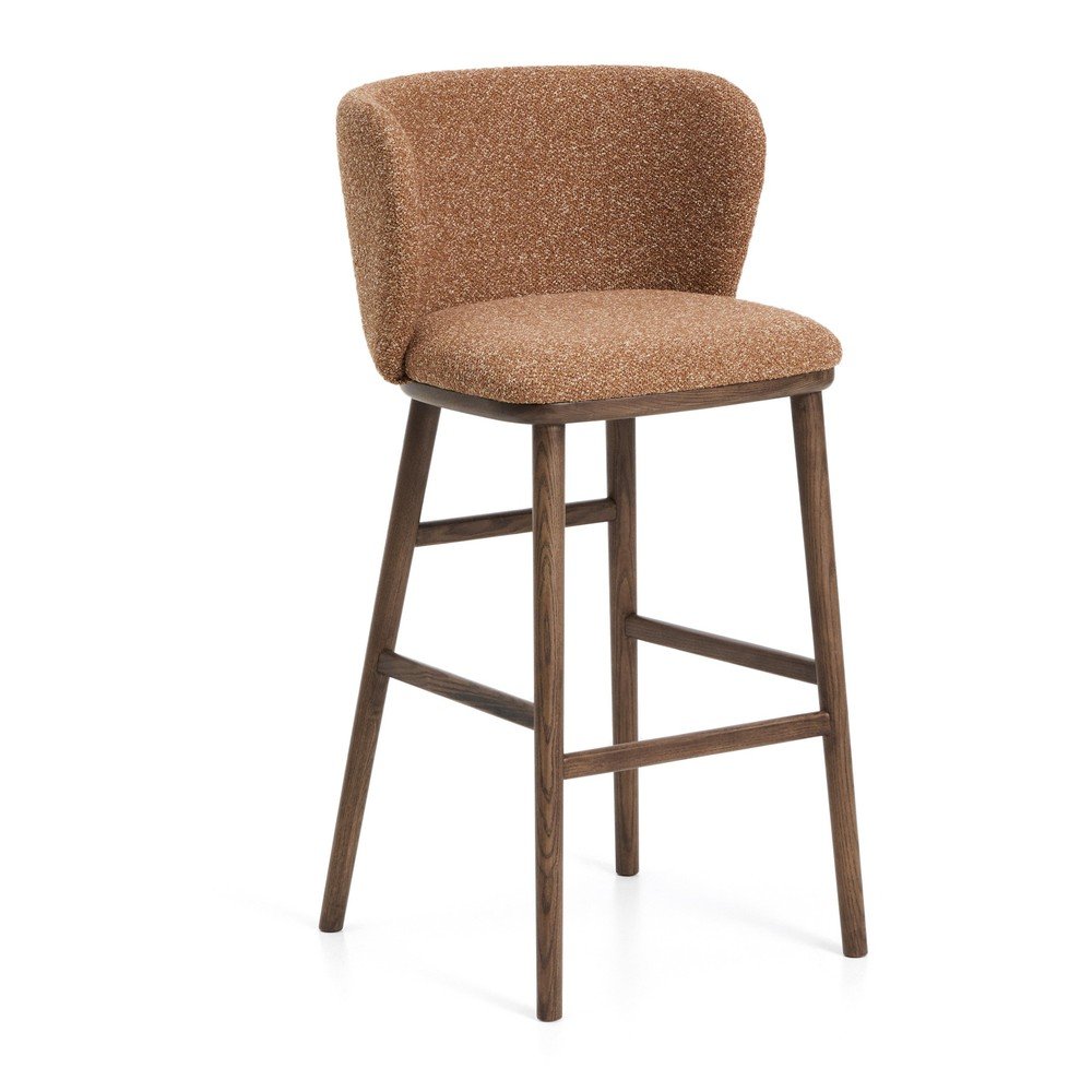 Terrakotta színű kárpitozott bárszék (ülésmagasság 75 cm) Ciselia – Kave Home