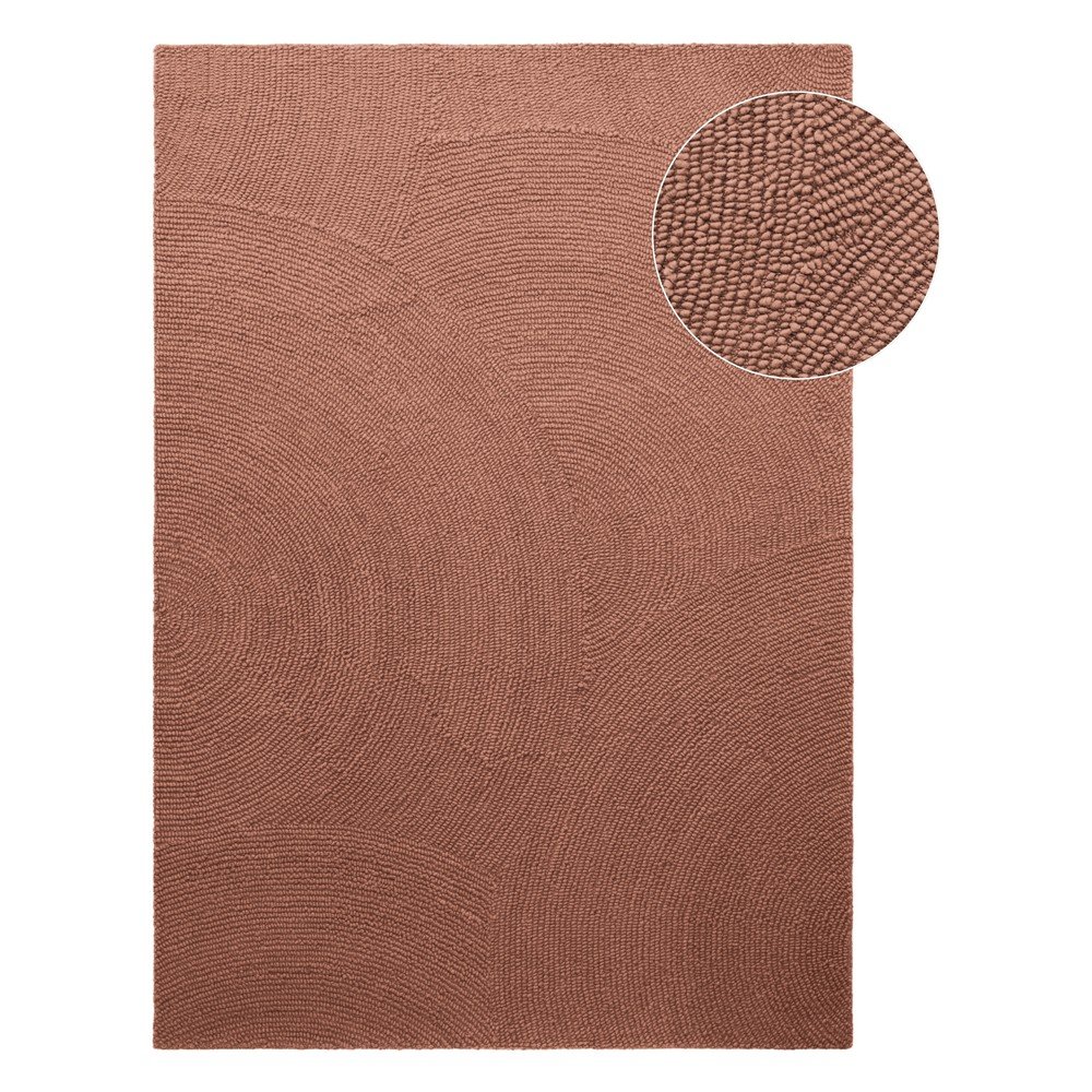Terrakotta színű kézi szövésű gyapjú szőnyeg 120x180 cm Calmio – Hanse Home