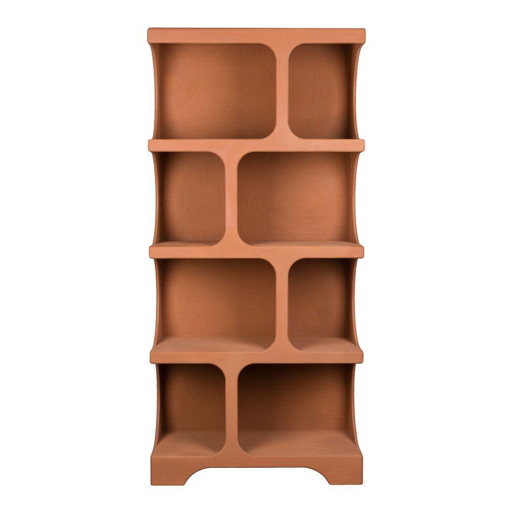 Terrakotta színű könyvespolc 85x180x37 cm Dundee – Dutchbone