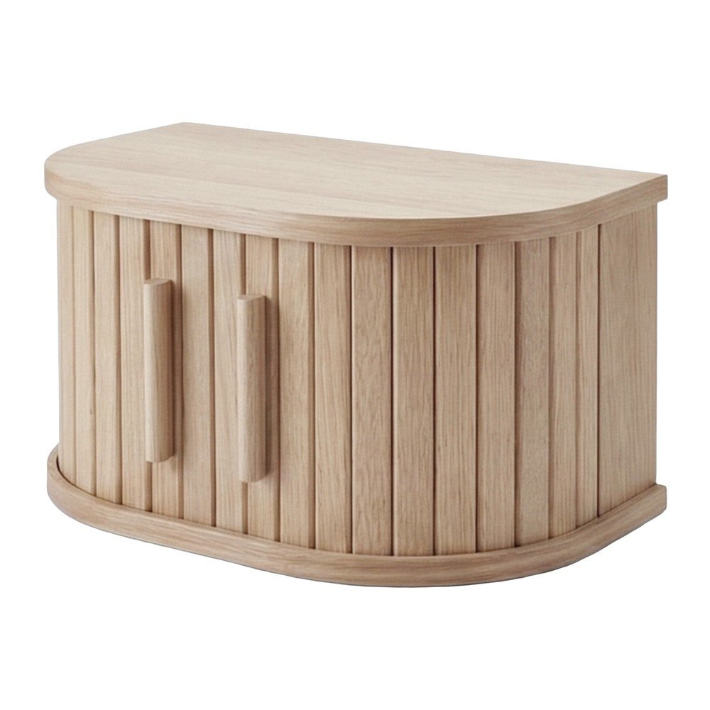 Világos natúr színű függő éjjeliszekrény tölgyfa dekorral Meta – Unique Furniture