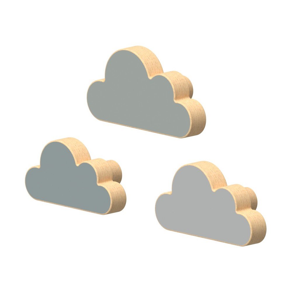 Világoskék fali bükkfa akasztó szett 3 db-os Cloud – Cam Cam Copenhagen