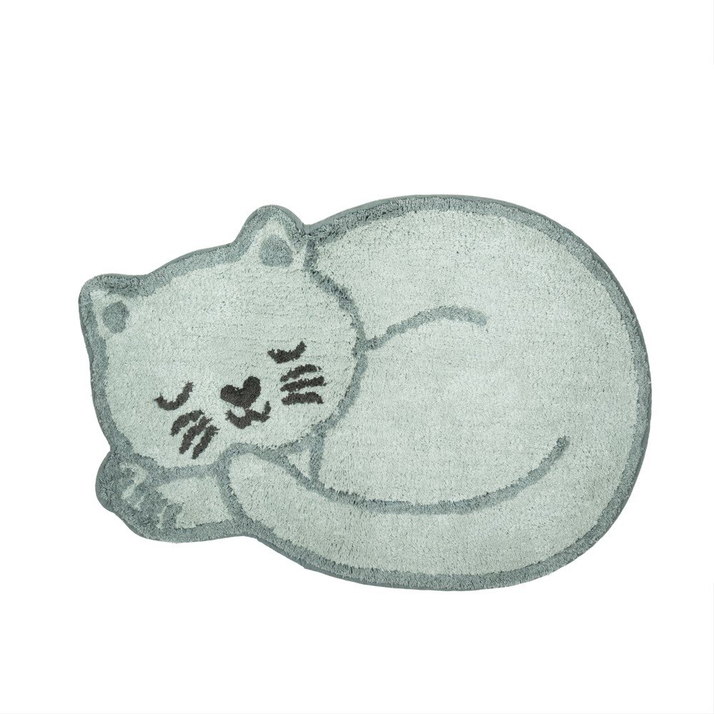 Világoskék pamut gyerek szőnyeg 43x60 cm Sleeping Cat – Sass & Belle