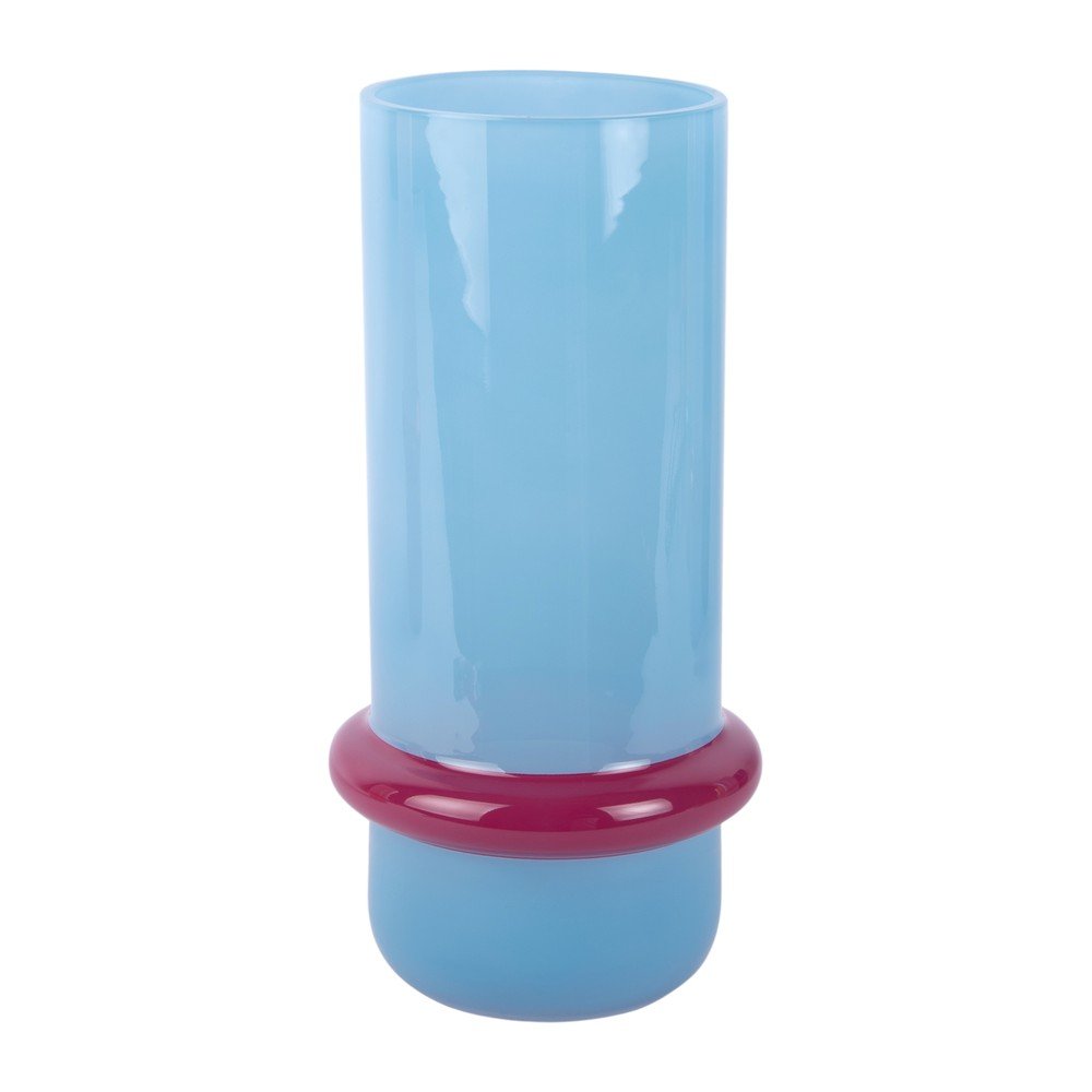 Világoskék üveg váza (magasság 28 cm) Animado Anillo – PT LIVING