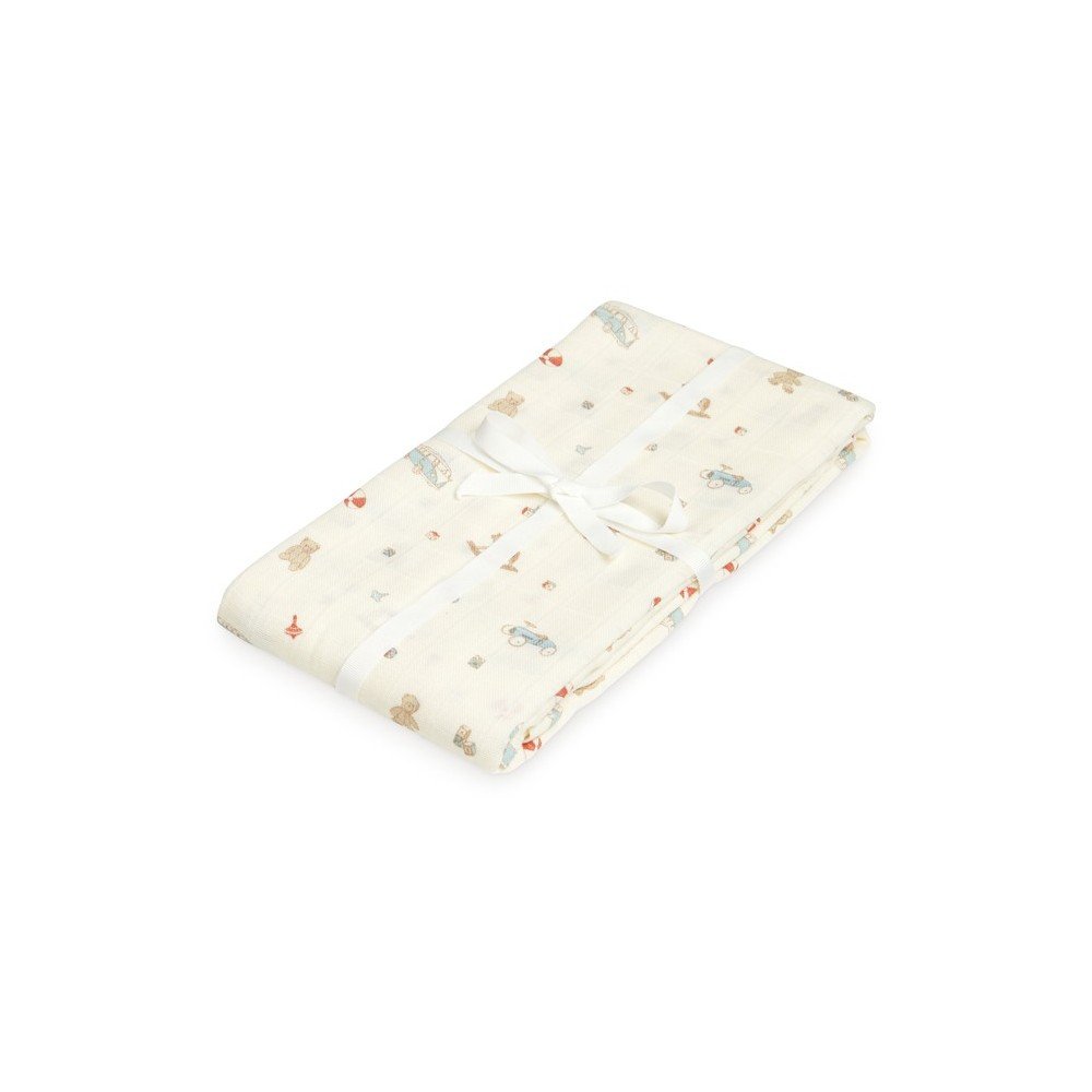 Világossárga bio pamut pólya gyerek takaró 120x120 cm Off-White – Cam Cam Copenhagen