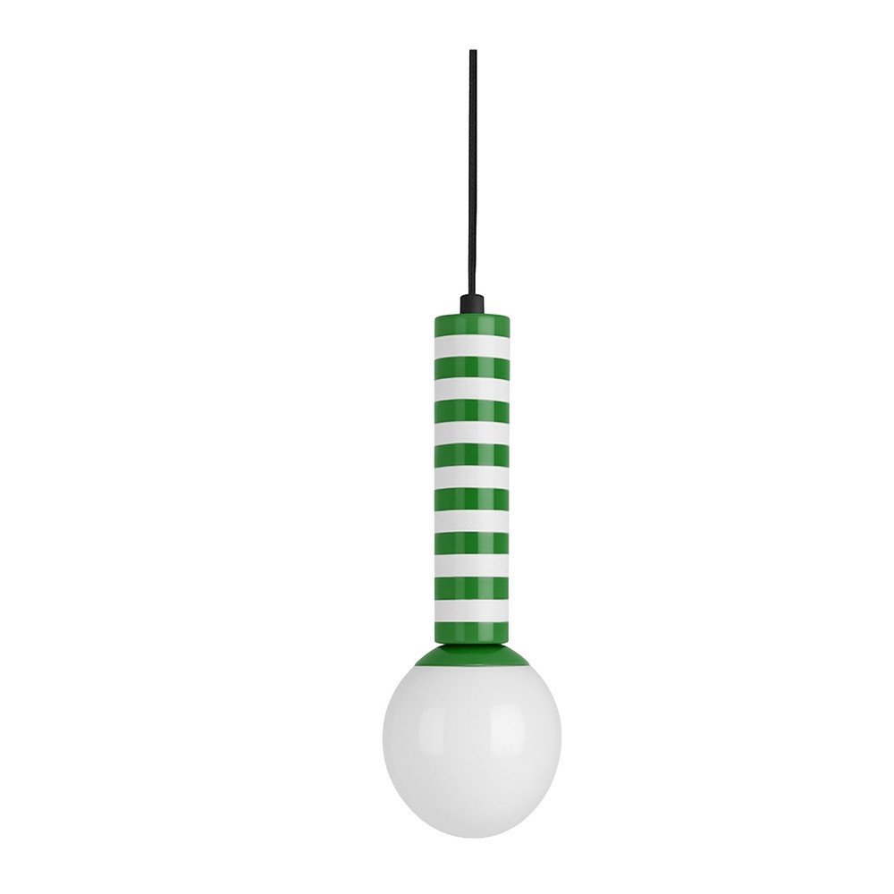 Zöld fém függőlámpa ø 12 cm Rayado Retro – Leitmotiv