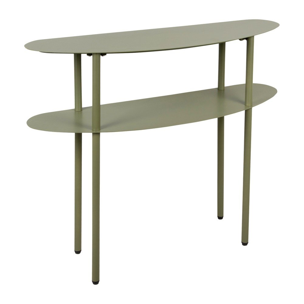 Zöld fém konzolasztal 28x90 cm Riqueza – Leitmotiv