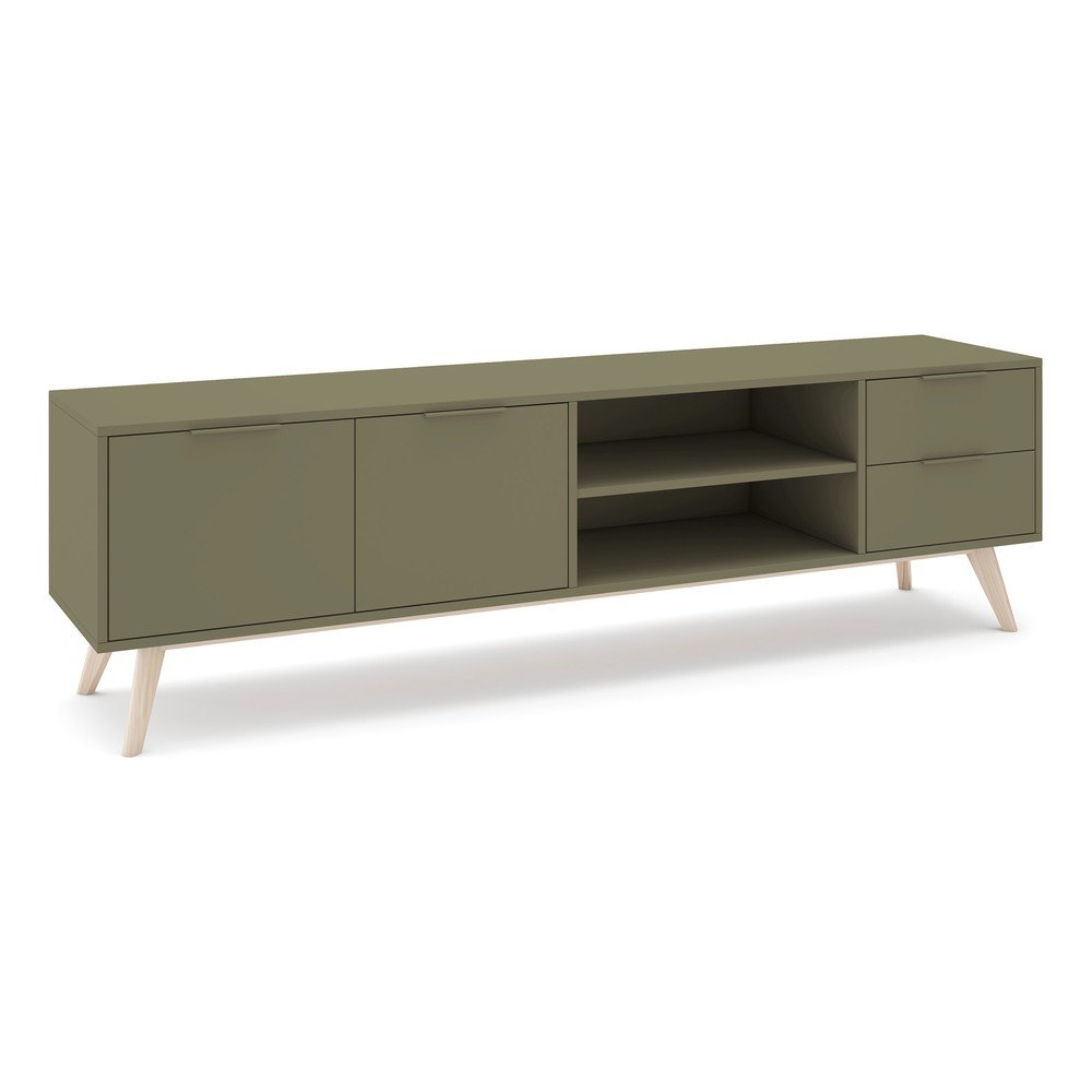 Zöld matt TV-állvány 180x53x40 cm Campus – Marckeric