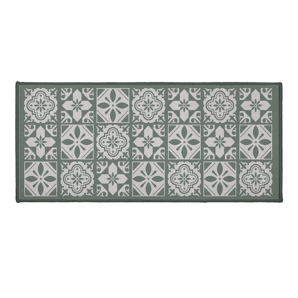Zöld textil fürdőszobai kilépő 50x120 cm Constantine – douceur d'intérieur
