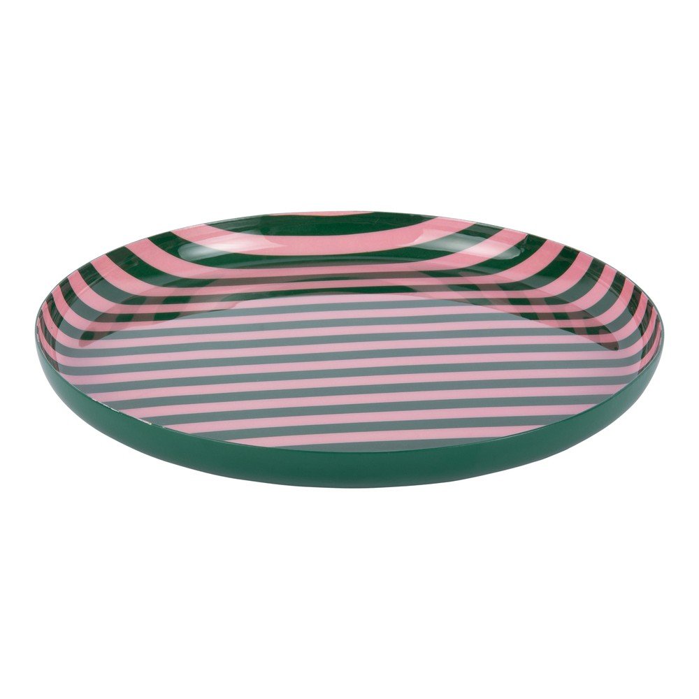 Zöld-világos rózsaszín vas tányér ø 22 cm Animado – PT LIVING