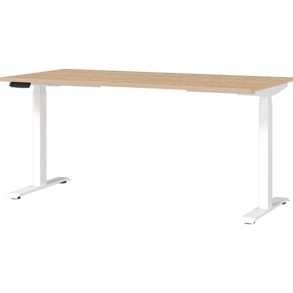 Állítható íróasztal elektromosan állítható magassággal tölgyfa dekoros asztallappal 80x160 cm Jet – Germania