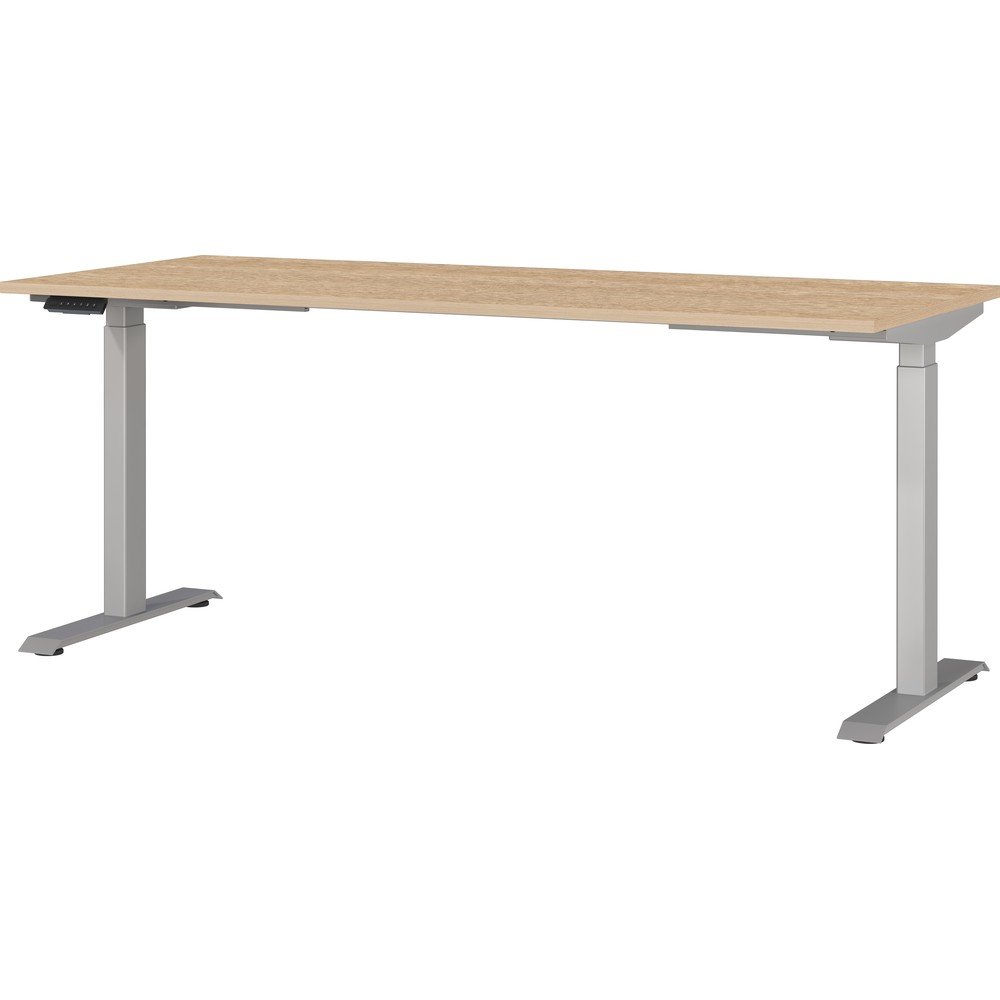 Állítható íróasztal elektromosan állítható magassággal tölgyfa dekoros asztallappal 80x180 cm Jet – Germania