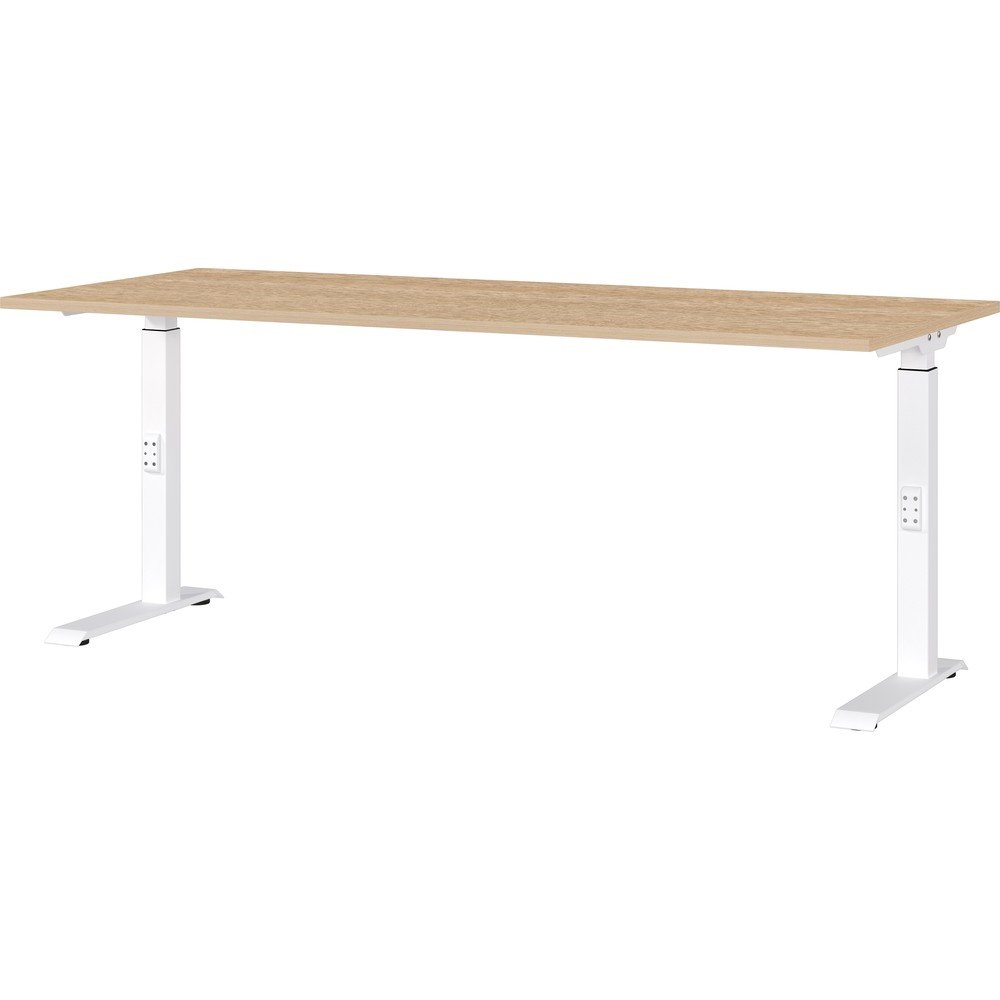 Állítható íróasztal tölgyfa dekoros asztallappal 80x180 cm Downey – Germania